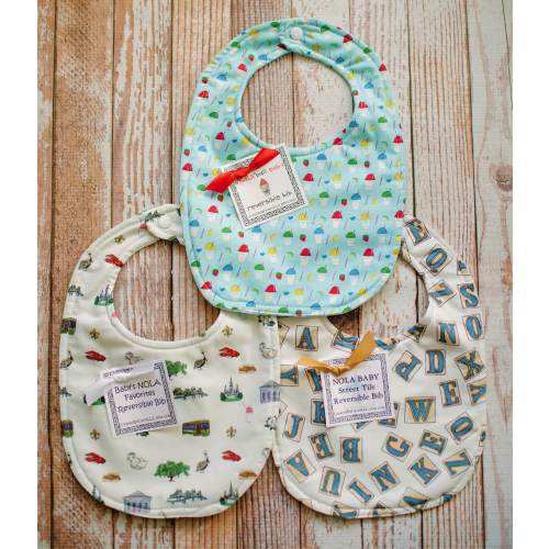 NOLA Themed Bib - Your Choice: Snoball, Street Tiles and Icons