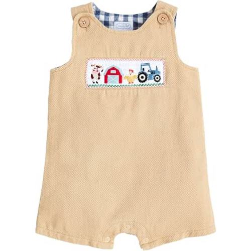 Mud Pie Baby Boys' Mud Pie Children's Farm Smocked Jon Jon