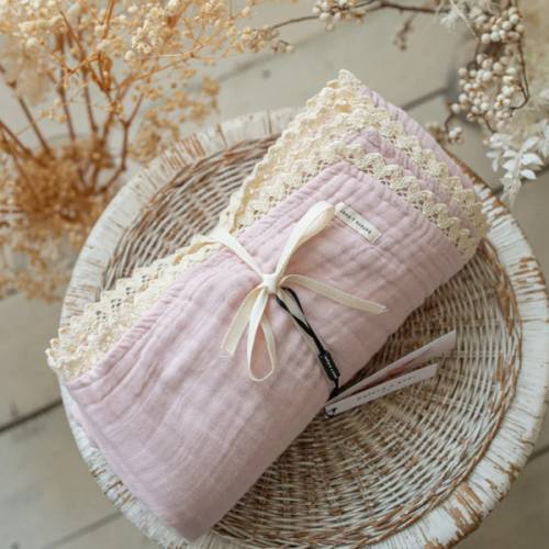 Crinkled Cotton Muslin Gauze Baby Blanket - Ballet Pink – Before & Ever