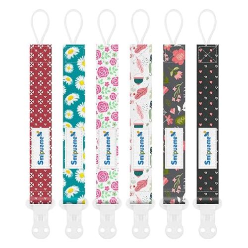 Baby Pacifier Clip for Boys Girl,6 Pack Stylish Binky Clips Strap,Paci Holder with Clips Universal Lightweight Fits Most Pacifiers Teeher Toy Teething Ring Soothie,Baby Gifts(Dinosaur-2)
