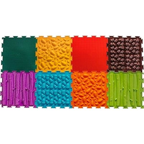 Sensory Mat Module Set of Massage Game Mats for Kids Orthopedic Massage Puzzle Floor Mats Sensory Toys for Autistic Children (Forest Path)