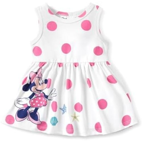 Disney Minnie Mouse Princess Frozen Elsa Stitch Girls Dress Sleeveless & Short Sleeve Casual Summer Clothes Baby to Toddler