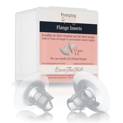Pumping Pretty Pump Flange Inserts, Compatible for Wearable Breast Pumps, fits 24mm to 30mm Flanges, Breast Pump Accessories, Flange Inserts Suitable for All Nipples, 2-Pc Set (17 mm)