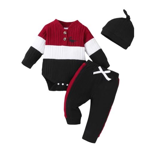NZRVAWS Baby Boy Clothes Newborn Infant Outfits Fall Winter Toddler Romper Pants Set Clothing 0 3 6 9 12 18 Months