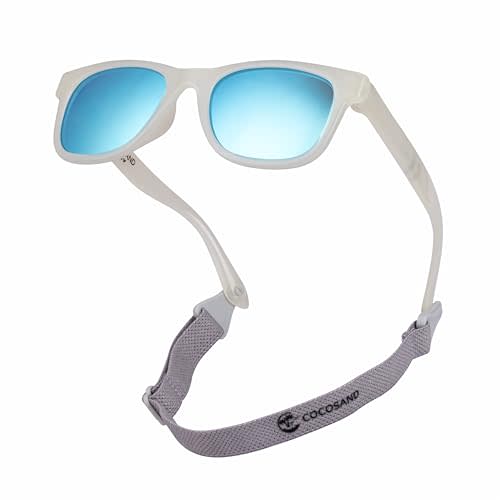 COCOSAND Flexible Baby Sunglasses with Strap Polarized UV Protection for Toddler Infant Newborn Boy Girl Age 0-24 Months