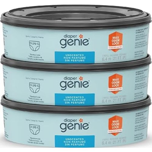 Diaper Genie Bags Refills 270 Count (Pack of 3) with Max Odor Lock | Holds Up to 810 Newborn Diapers