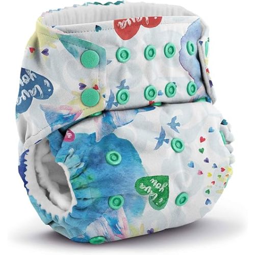 Kanga Care Rumparooz G3 Stay Dry Cloth Diaper Reusable One Size Pocket Diaper Patented Inner Double Gusset 2 pcs Microfiber Insert Soaker (6-55+ lbs) - Lava