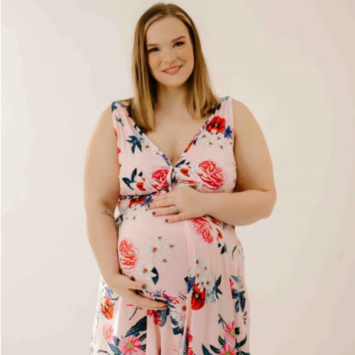 Juliet Labor & Postpartum Gown in Blush Floral-Limited Time – Lila
