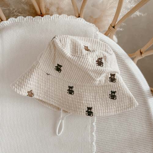 Corduroy Bucket Hat - Teddy Bear