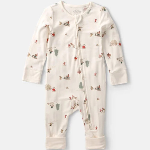Baby North Pole PurelySoft™ 2-Way Zip Sleep & Play Pajamas - Cream