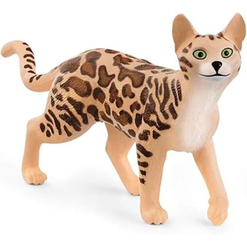 Schleich Farm World, Realistic Cute Cat Toys for Boys and Girls Ages 3 and Above, Bengal Cat Toy