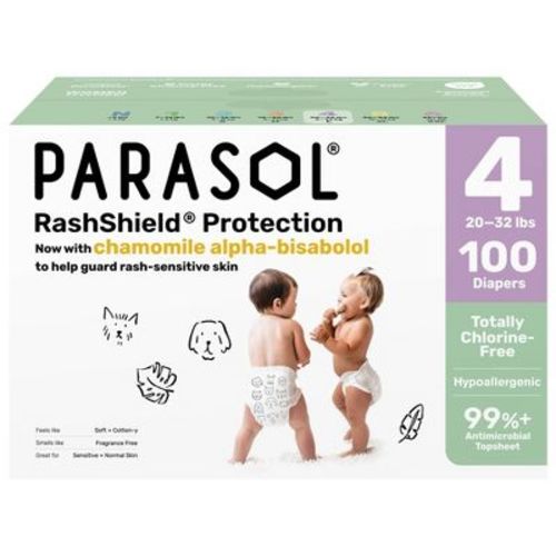 Parasol Chlorine-Free Diapers with RashShield Protection - Size 4 - 100ct