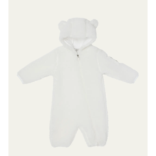 Moncler Teddy Ear Hood Zip-Front Winter Romper
