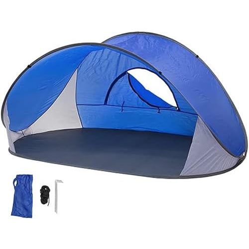 Pop-Up Beach Tent Sun Shade Portable Outdoor Family Shade Tent with Carrying Bag (Shelter Measures: 86" L x 47" W x 39" H)