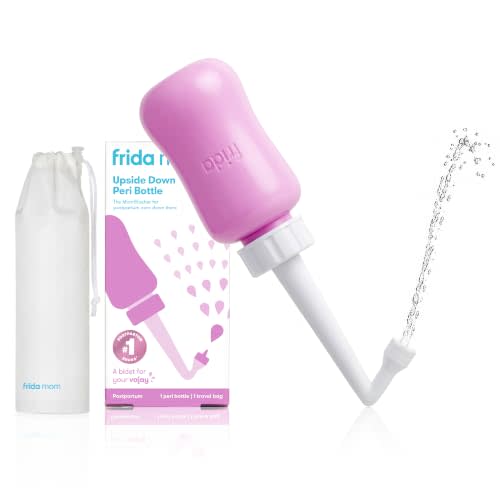 Frida Mom Upside Down Peri Bottle for Postpartum Care, Portable Bidet | Perineal Cleansing and Recovery for New Moms, The Original Fridababy MomWasher, Portable & Easy Grip