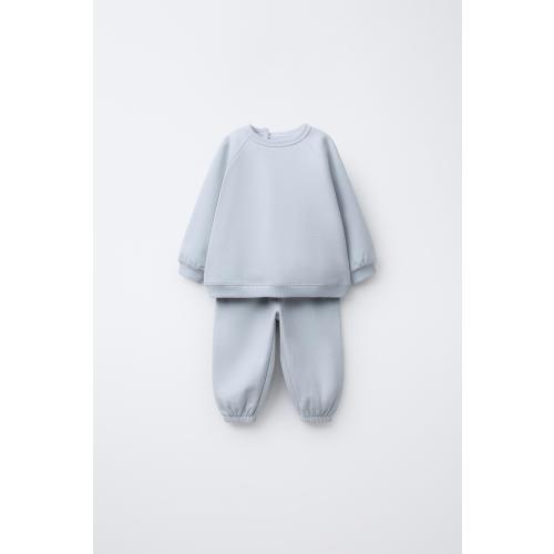 BASIC SWEATSHIRT AND JOGGER PANTS SET - Pastel blue | ZARA United States