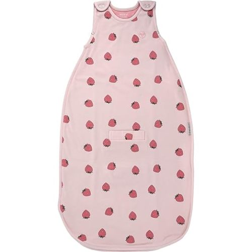Woolino 4 Season Ultimate Baby Sleep Sack, Merino Wool Baby Sleeping Bag, Organic Cotton Outer, Adjustable 2-24 Months Size Fits Infants & Toddlers - Strawberry