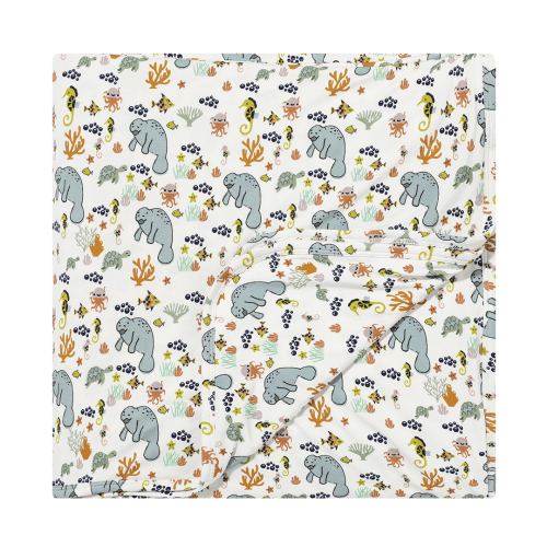 Manatee Bamboo Blanket - Baby Blanket - Kids Blanket – Emerson and Friends