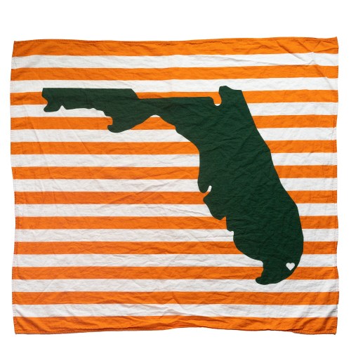 Muslin Baby Blanket - Miami Fans of Miami Hurricanes Baby Blanket - 47 Inches x 43 Inches - Organic Cotton Muslin Swaddle