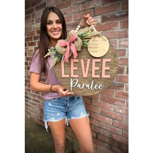 Hospital Door Hanger, Baby Name Sign, Girl Nursery Name Sign, Boho Nursery Decor Birth Announcement, Baby Shower Gift, Custom Wooden Sign