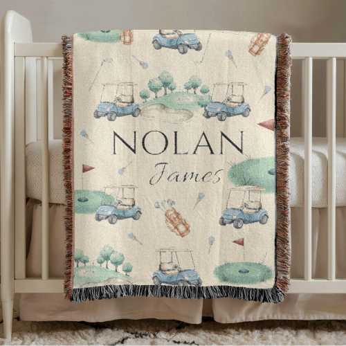 Personalized Baby Blanket, Baby Golf Blanket, Custom Baby Name Blanket, Nursery Decor Gifts, Newborn Custom Blanket, Baby Shower Gift Boy,