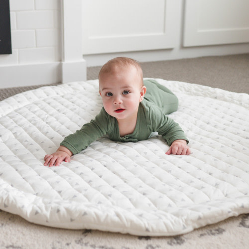 Round Baby Play Mat - Neutral Line or Gray Triangle