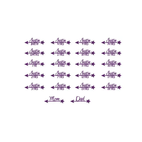 Personalized Vinyl Height Markers For Growth Chart Ruler, Vinyl Decal, Add On Arrows with Name For Growth Chart