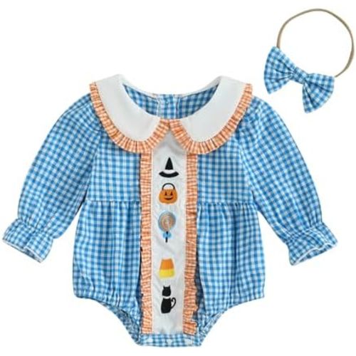 Giraropa Baby Girl Outfits Smocked Bubble Romper Jumpsuit Long Sleeve Bodysuit Cute Newborn Infant Fall Winter Clothes