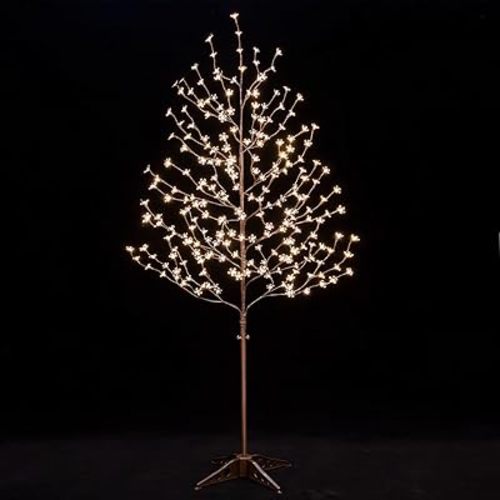 6ft Lighted Cherry Blossom Tree with 240 Warm White LED Lights for Holiday Decor - Dimmable, UL Certified, Waterproof - Ideal for Indoor and Outdoor Decoration