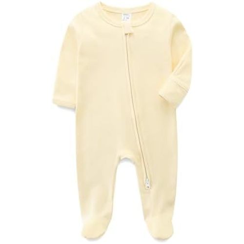 Babymine Baby Newborn Sleepers 100% Cotton Footie Pajamas Neutral
