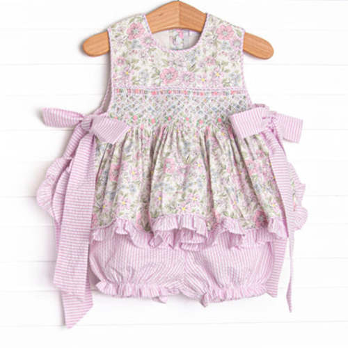 Proper Petals Smocked Bloomer Set, Pink – Stitchy Fish