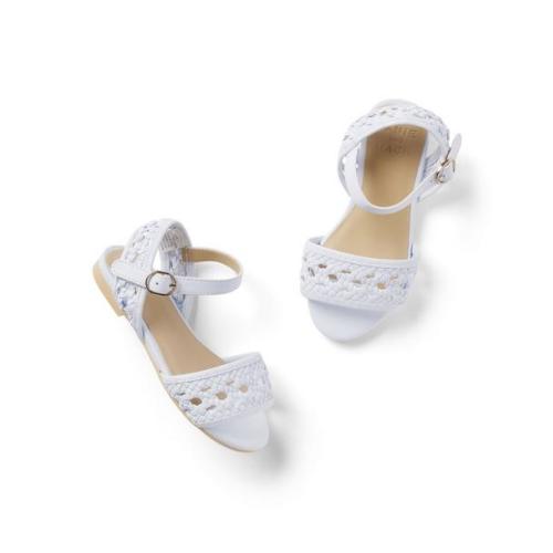 Girl White Woven Sandal by Janie and Jack