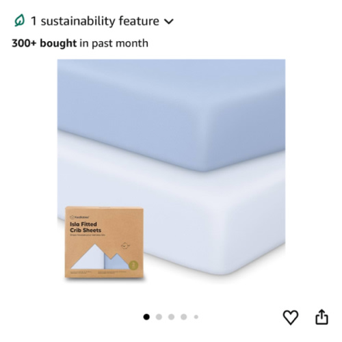 KeaBabies 2-Pack Baby Crib Sheets for Boys, Girls - 52x28 Viscose Derived from Bamboo Toddler Bed Sheets Neutral, Fitted Crib Mattress Cover for Standard Baby Bedding, Soft & Cozy (Blue Flax)