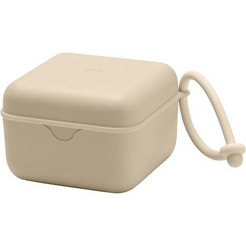 BIBS Pacifier Box with Loop for Storing & Carrying Soothers | 100% BPA Free Material | Designed & Made in Denmark | Vanilla
