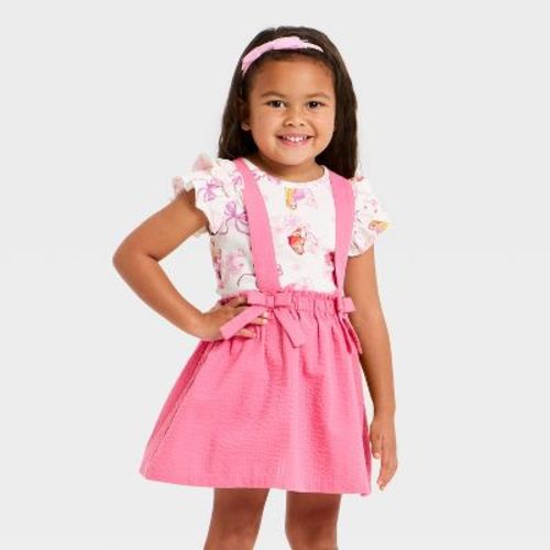 Toddler Girls' 2pc Disney Princess T-Shirt & Skirt Set - Light Pink 4T