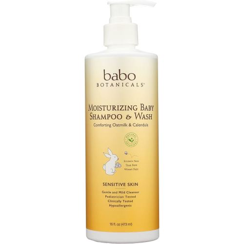 BABO Botanicals Organic Moisturizing Shampoo and Wash for Babies, Plant Based, 16 Ounce (Pack of 1)