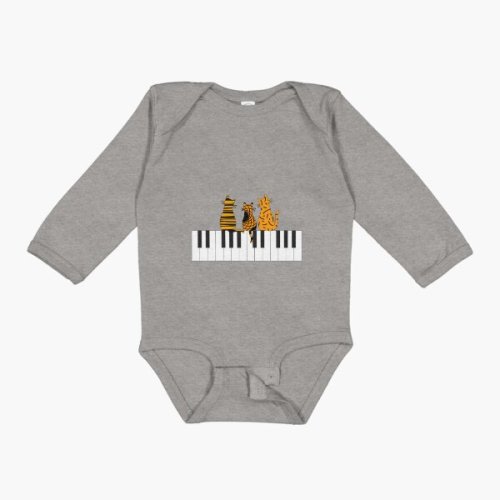 Piano Music Cats pattern Baby One-Piece