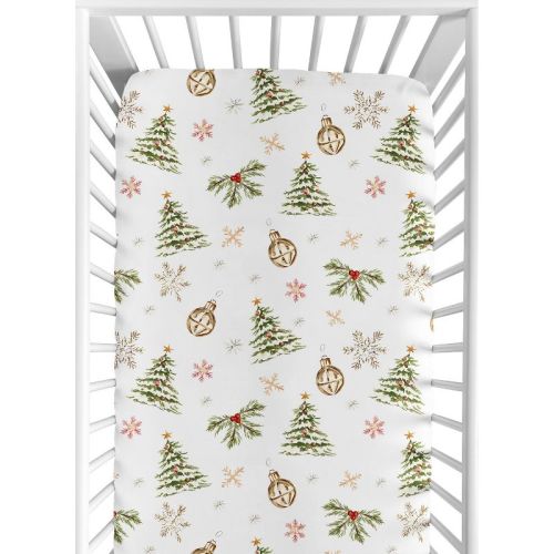 Sweet Jojo Designs Boy, Girl, Unisex/Gender Neutral Baby Fitted Crib Sheet Holiday Christmas Trees