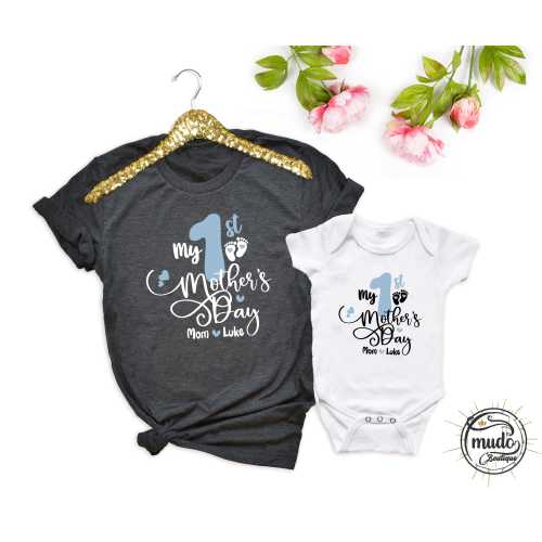 First Mother's Day Matching Outfit: New Mommy & Newborn Baby Shirt