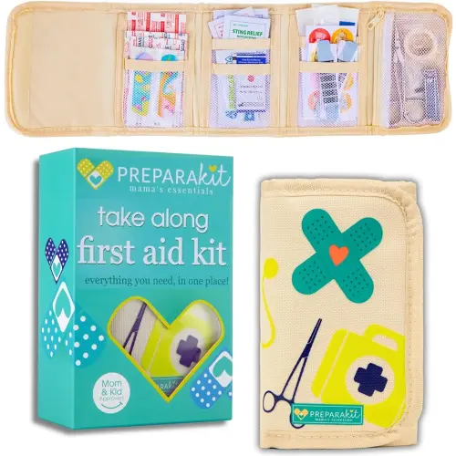 Travel First Aid Kit for Kids - Mini First Aid Kit for Car, Purse, Backpack, or Diaper Bag - 75 Piece Travel Medicine Kit Includes All Essential Medical Supplies - TSA-Approved (Kid Joy)