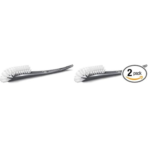 Philips AVENT Baby Bottle Brush | Nipple Cleaning | Grey | SCF145/18 1 Count (Pack of 2)