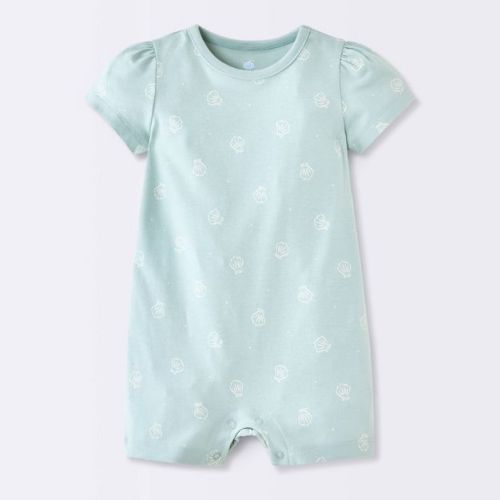 Baby Girls' Shell Short Sleeve Romper - Cloud Island™ Blue Newborn