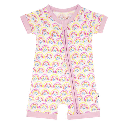 Pastel Rainbows Shorty Zippy - Little Sleepies