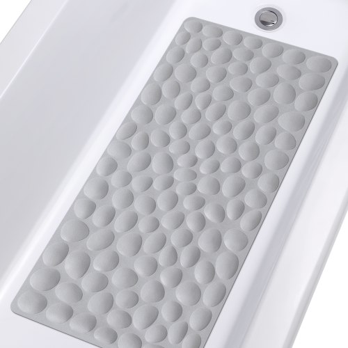 OTHWAY Bathtub Mat Non Slip, Rubber Bath Mat for Kids for Baby, 16x31.5 inch Large Bath Mats for Bathroom Tub with Strong Suction Cups (Gray)