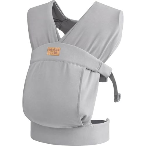 Baby Wraps Carrier Sling, Baby Carrier for Newborns and Toddlers,Skin-Friendly and Soft Front Baby Carrier Wrap Perfect Baby Gifts (Light Grey, Cotton)