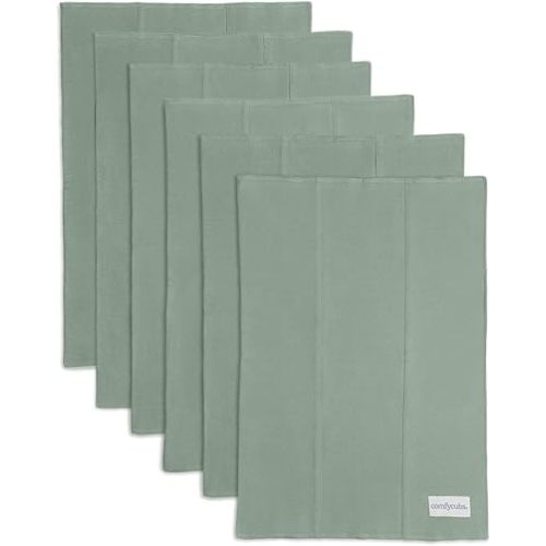 Comfy Cubs Baby Burp Cloths Set (Pack of 6) - Large, 6-Layer, Ultra Absorbent 100% Cotton for Infant Spit-Up, Drool, and Messes - Soft, Gentle, Thoughtful New Born Baby Gifts, Fern