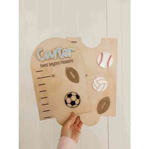Personalised Growth Chart -SPORTS | Boys Height Chart | Grow Chart | Kids Bedroom Decor | Measure | Ruler Baby Height Chart | Toddler Boy