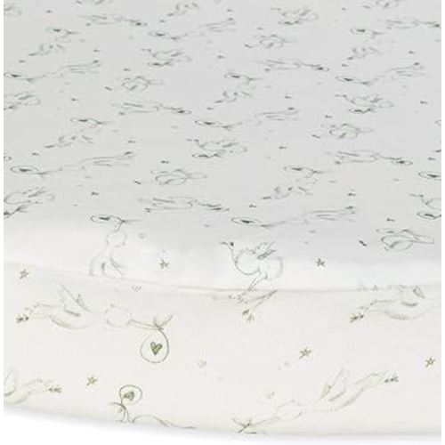 Under The Nile Organic Cotton Bassinet Sheet - Stork Print, 28" x 18"