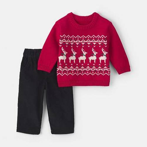 Baby Boy Carter's 2-Piece Reindeer Fair Isle Sweater & Pants Set