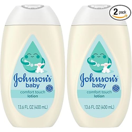Johnson's Baby Lotion, CottonTouch, 13.6 fl. oz, Pack of 2 | For Newborns | Hypoallergenic | With Real Cotton | Paraben-Free